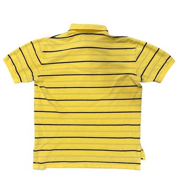 Polo Ralph Lauren Polo Shirt Mens L/XL Yellow Navy Stripe Short Sleeve Cotton - Picture 2 of 8